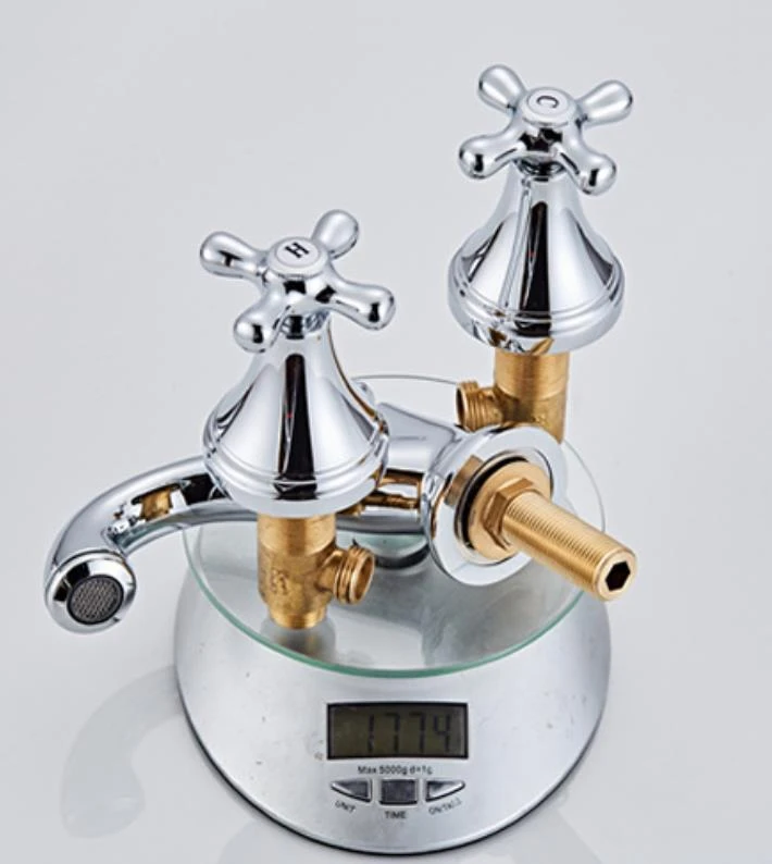WIDESPREAD BATHROOM FAUCET - CROSS HANDLES (7)